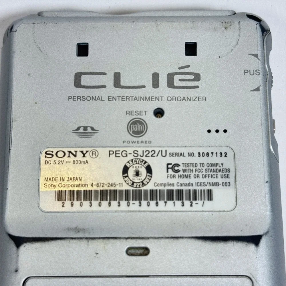 Sony CLIE PEG-SJ22/U Personal Entertainment Organizer Palm OS PDA wCharger Works